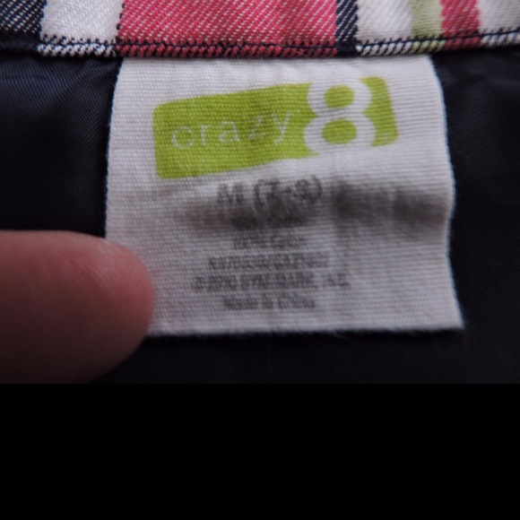 Crazy 8 Plaid Jacket Girls 7-8 BTS - Picture 8 of 8